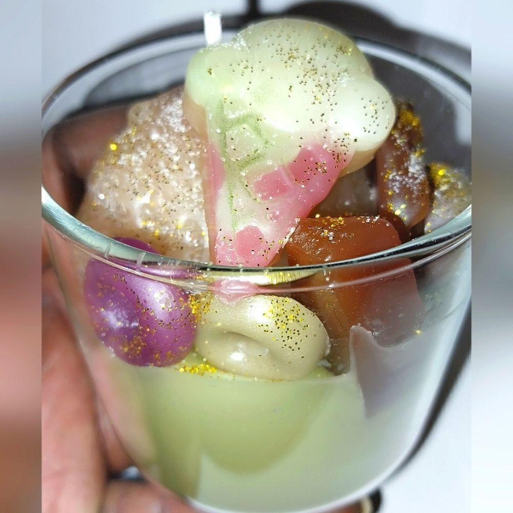 Hand crafted Cake Pop Sundae Ice cream dessert candle